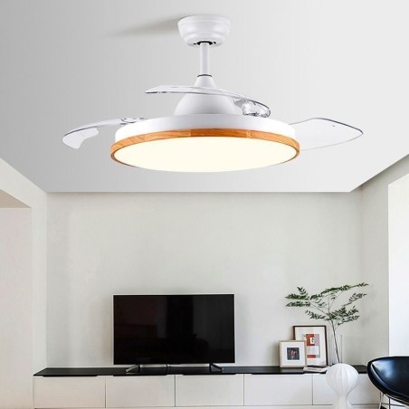 Ventilador de techo con inversor moderno, lámpara de techo con control remoto y atenuación tricolor Ventilador de techo con inversor moderno, lámpara de techo con control remoto y atenuación tricolor