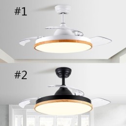 Ventilador de techo con inversor moderno, lámpara de techo con control remoto y atenuación tricolor