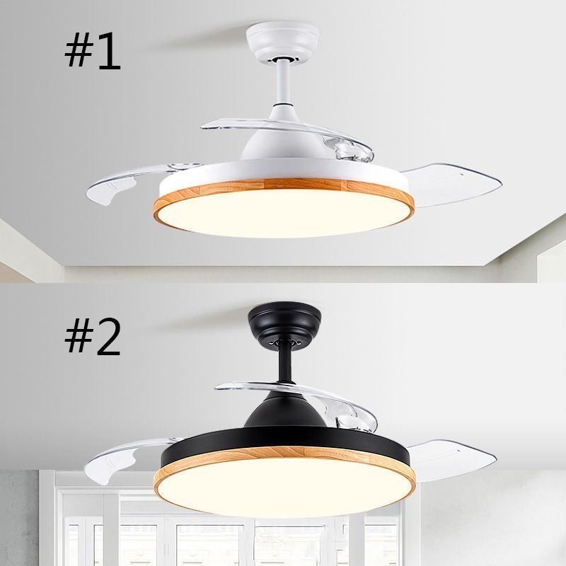 Ventilador de techo con inversor moderno, lámpara de techo con control remoto y atenuación tricolor
