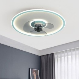 Ventilador de techo con luz y control remoto, diseño de macarrón