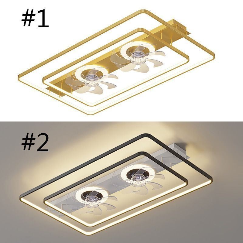 Ventilador de techo moderno empotrado con luces y control remoto