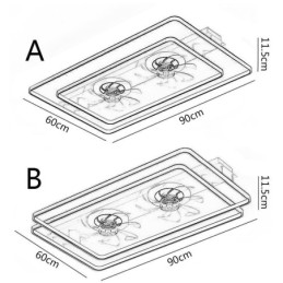 Ventilador de techo moderno empotrado con luces y control remoto
