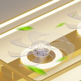 Ventilador de techo moderno empotrado con luces y control remoto