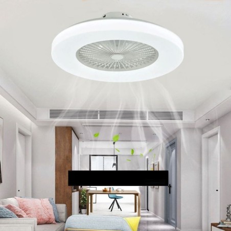 Ventilador de techo con luz tricromática y atenuación de 3 velocidades con control remoto Ventilador de techo con luz tricromática y atenuación de 3 velocidades con control remoto