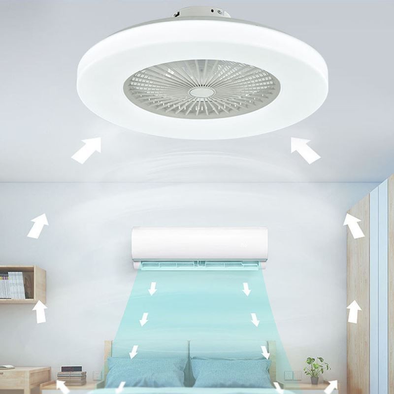 Ventilador de techo con luz tricromática y atenuación de 3 velocidades con control remoto