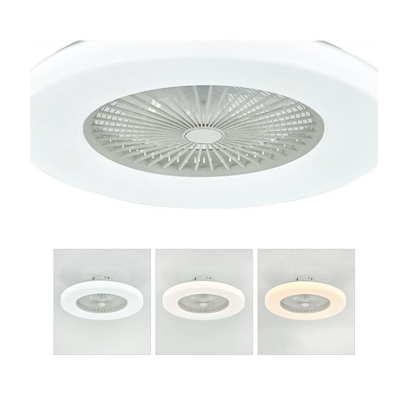 Ventilador de techo con luz tricromática y atenuación de 3 velocidades con control remoto