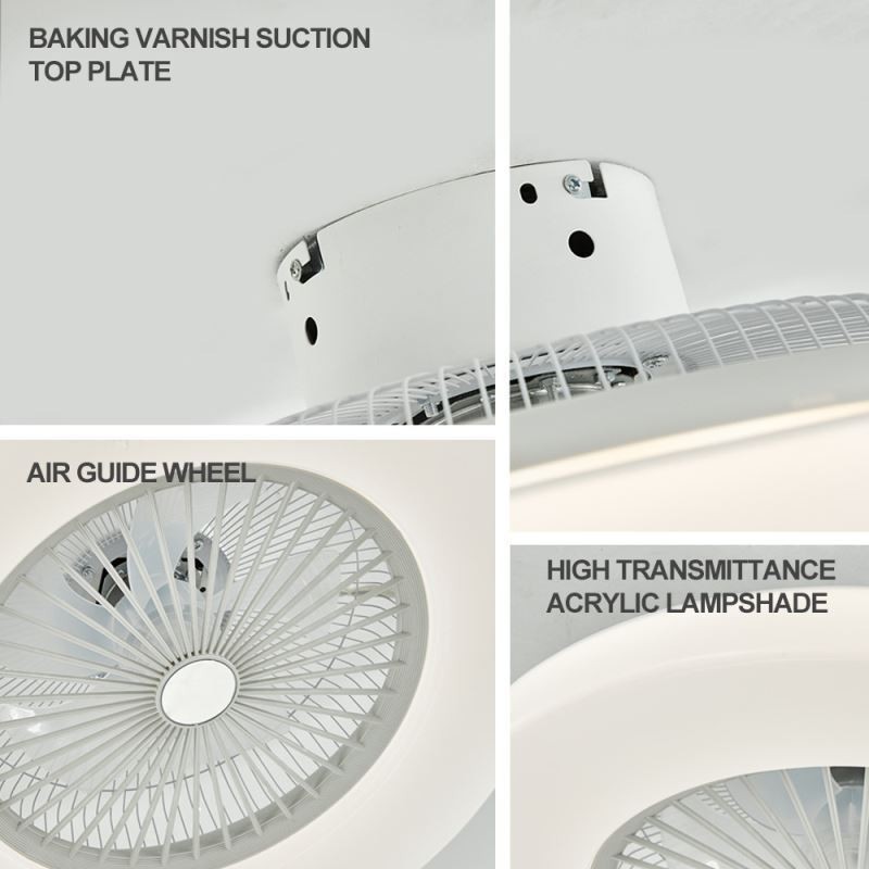 Ventilador de techo con luz tricromática y atenuación de 3 velocidades con control remoto