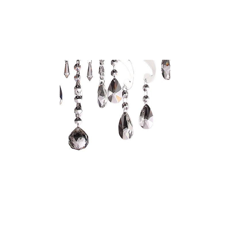 Lámpara de araña de cristal con 3 luces en metal