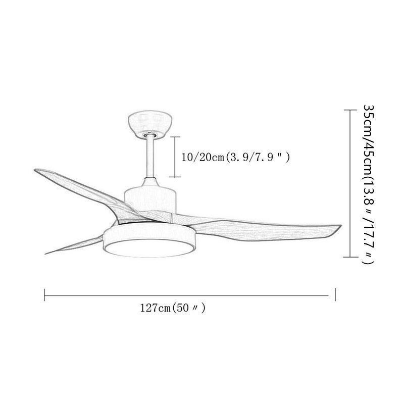Ventilador de techo con control remoto de 3 aspas