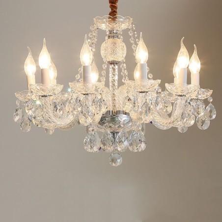 Lámpara de techo decorativa de lujo europea de cristal transparente Lámpara de techo decorativa de lujo europea de cristal transparente
