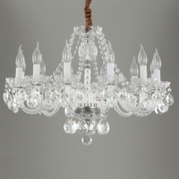 Lámpara de techo decorativa de lujo europea de cristal transparente