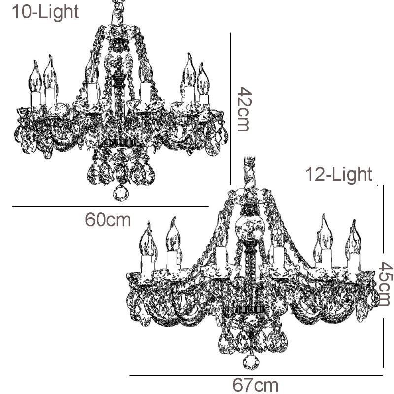 Lámpara de araña de cristal transparente con cuerpo dorado europeo, lámpara de techo decorativa de lujo