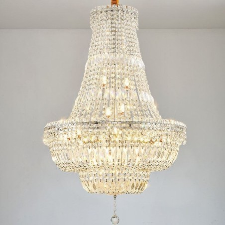 Lámpara de araña de cristal retro, lámpara de techo de cristal de lujo americana con 18 luces Lámpara de araña de cristal retro, lámpara de techo de cristal de lujo americana con 18 luces