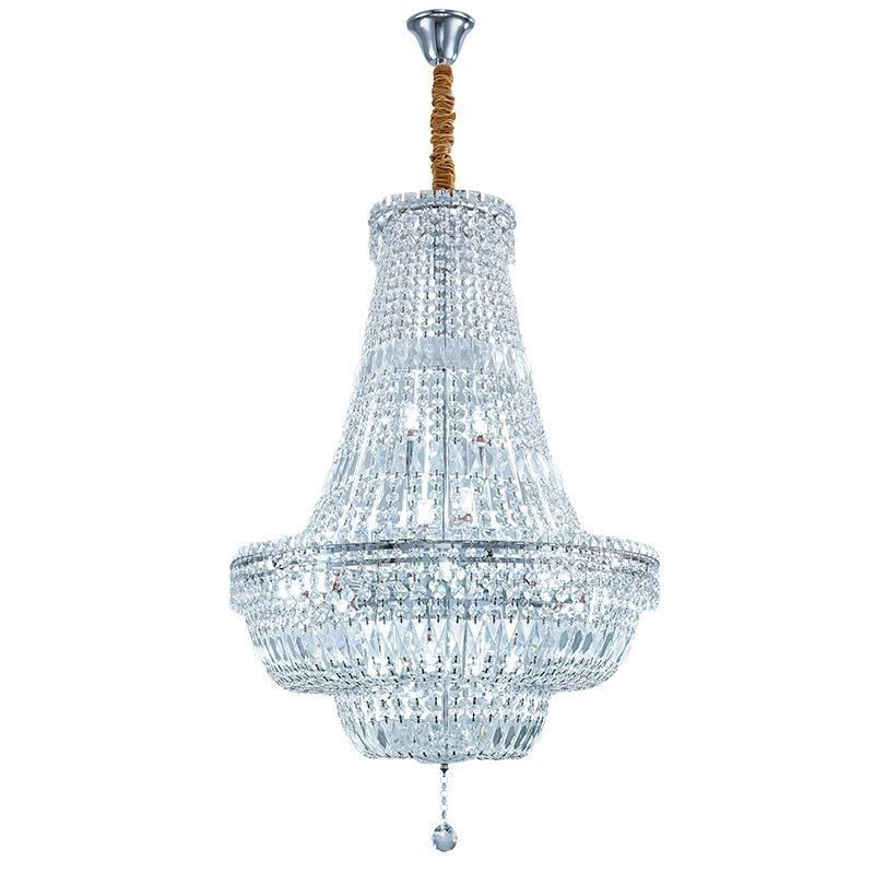 Lámpara de araña de cristal retro, lámpara de techo de cristal de lujo americana con 18 luces