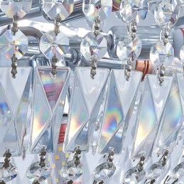 Lámpara de araña de cristal retro, lámpara de techo de cristal de lujo americana con 18 luces