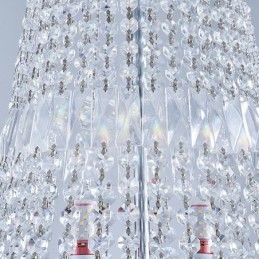 Lámpara de araña de cristal retro, lámpara de techo de cristal de lujo americana con 18 luces