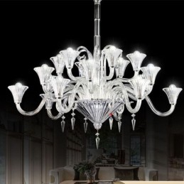 Lámpara de techo decorativa de cristal europeo con 18 luces