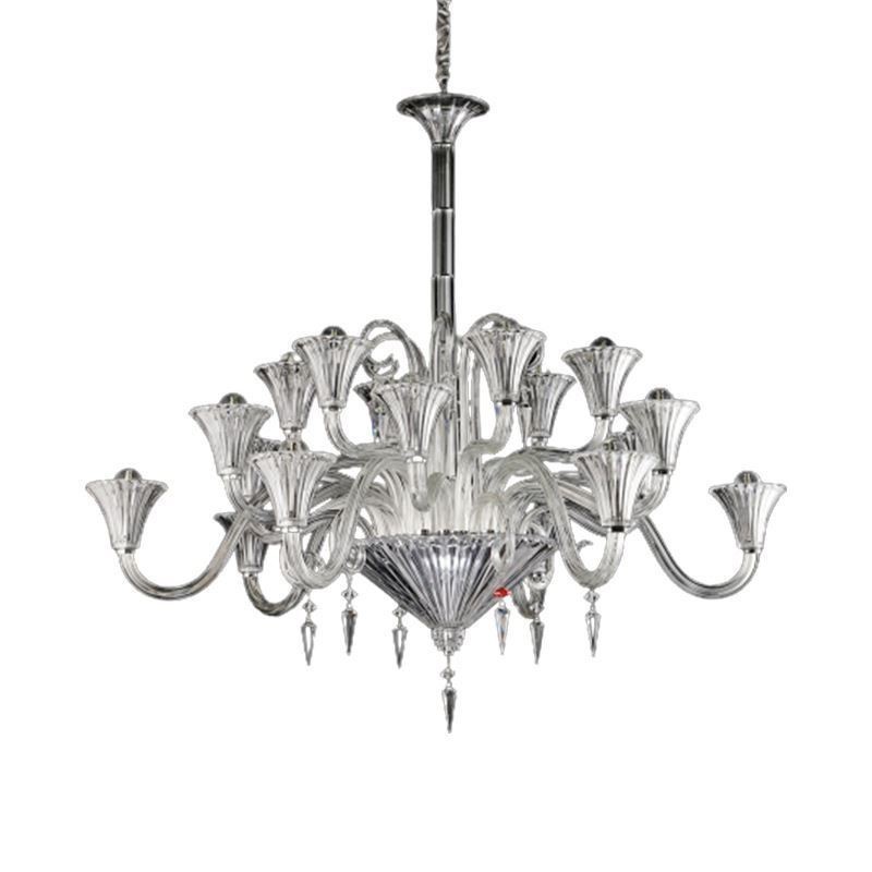 Lámpara de techo decorativa de cristal europeo con 18 luces