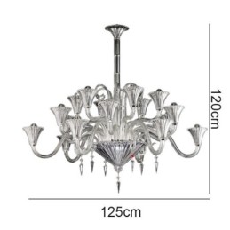Lámpara de techo decorativa de cristal europeo con 18 luces