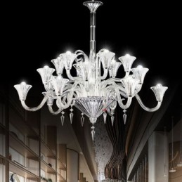 Lámpara de techo decorativa de cristal europeo con 18 luces
