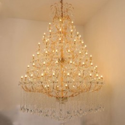 Lámpara de techo decorativa de cristal de lujo con 96 luces