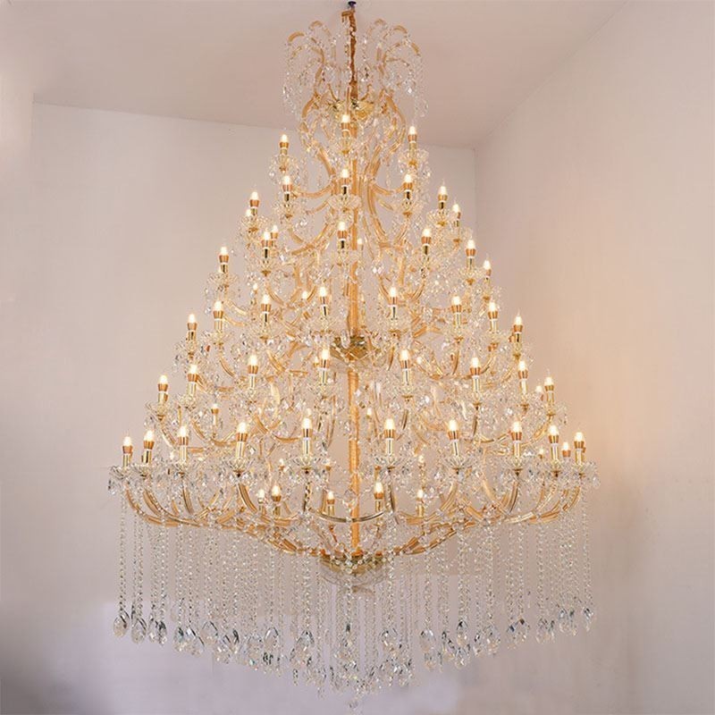 Lámpara de techo decorativa de cristal de lujo con 96 luces
