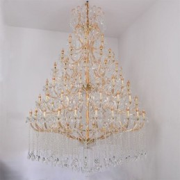 Lámpara de techo decorativa de cristal de lujo con 96 luces
