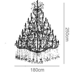 Lámpara de techo decorativa de cristal de lujo con 96 luces