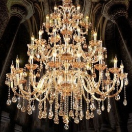 Lámpara de techo de lujo de cristal europeo con 30 luces