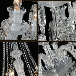 Lámpara de techo de cristal europea con 48 luces