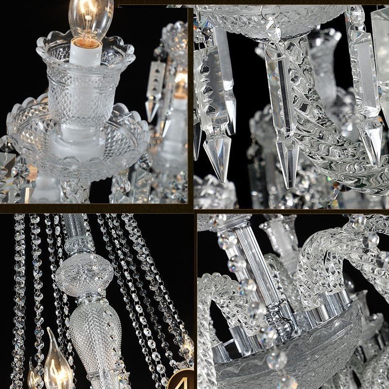 Lámpara de techo de cristal europea con 48 luces