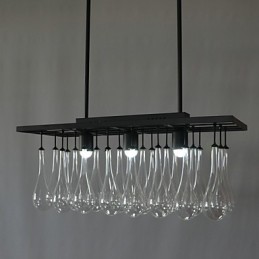 Lámpara de araña de metal con pintura de cristal contemporánea moderna