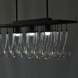 Lámpara de araña de metal con pintura de cristal contemporánea moderna