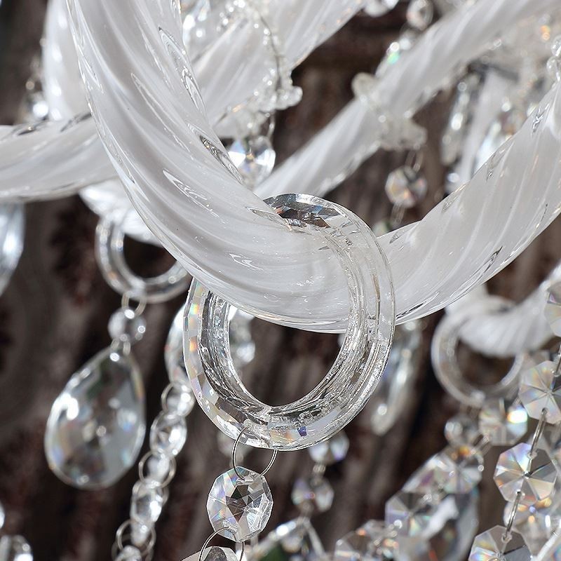Lámpara de araña de cristal europea con 32 luces, lámpara de techo decorativa de lujo