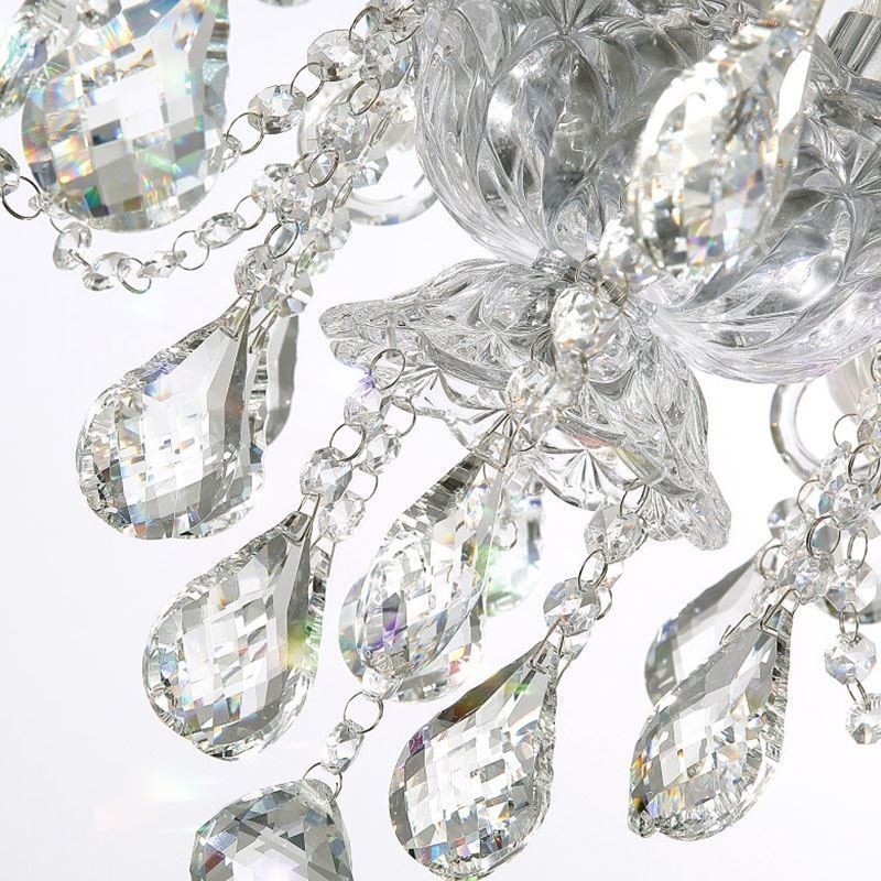Lámpara de araña de cristal europea con 32 luces, lámpara de techo decorativa de lujo
