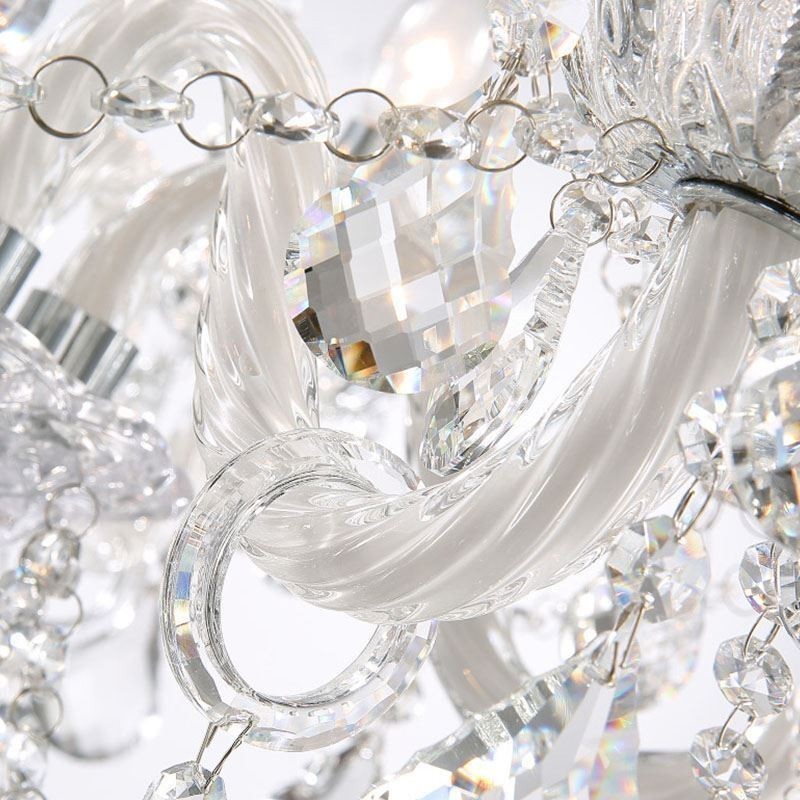 Lámpara de araña de cristal europea con 32 luces, lámpara de techo decorativa de lujo