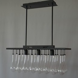 Lámpara de araña de metal con pintura de cristal contemporánea moderna