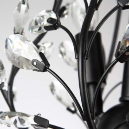 Lámpara de techo de cristal estilo araña retro negra