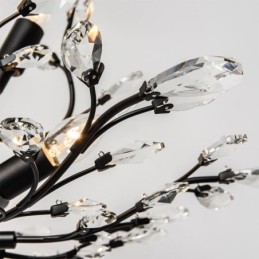Lámpara de techo de cristal estilo araña retro negra