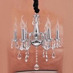 Lámpara colgante de cristal de 6 luces con función de vela