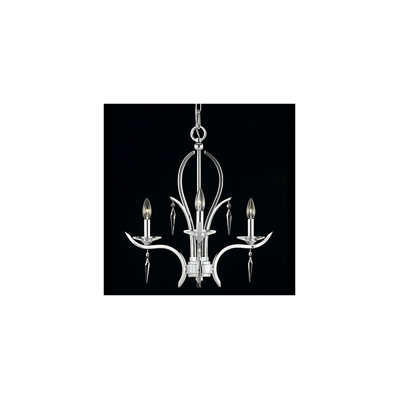 Elegante lámpara de araña de cristal con 3 luces y bombilla tipo vela