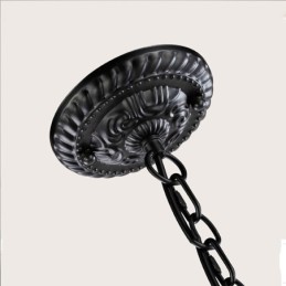 Lámpara de araña rústica de hierro forjado de 5 luces