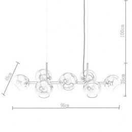 Lámpara colgante contemporánea Magic Bean, sencilla, 8 luces