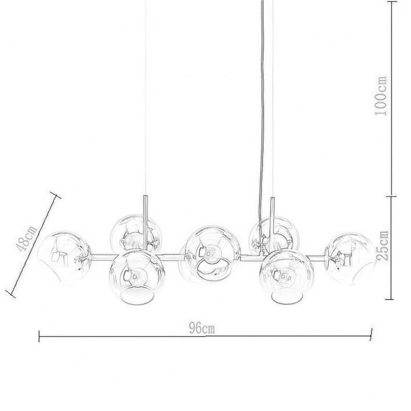 Lámpara colgante contemporánea Magic Bean, sencilla, 8 luces