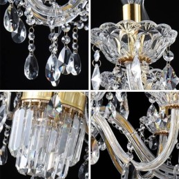 Lámpara colgante clásica europea de gran tamaño de cristal