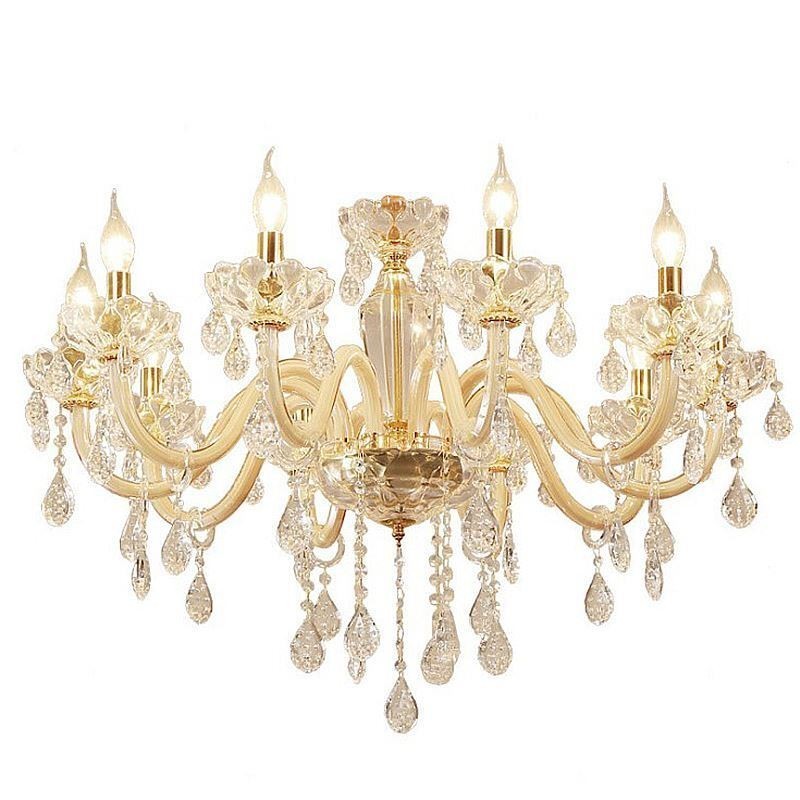 Elegante lámpara colgante de cristal de estilo europeo.