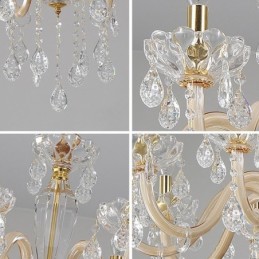 Elegante lámpara colgante de cristal de estilo europeo.