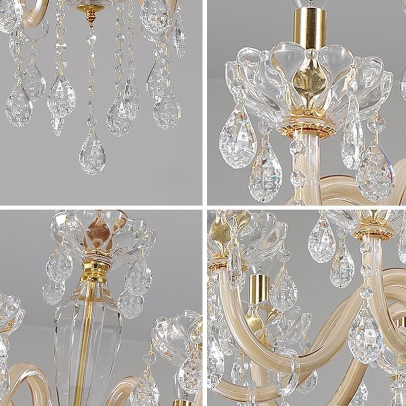 Elegante lámpara colgante de cristal de estilo europeo.