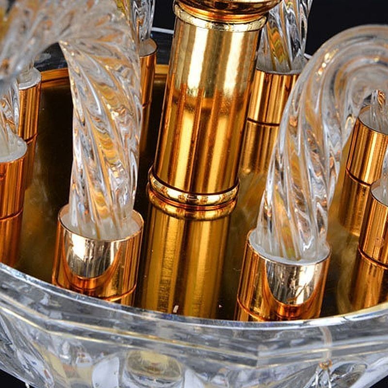 Lámpara colgante de cristal europea de lujo, luz azul