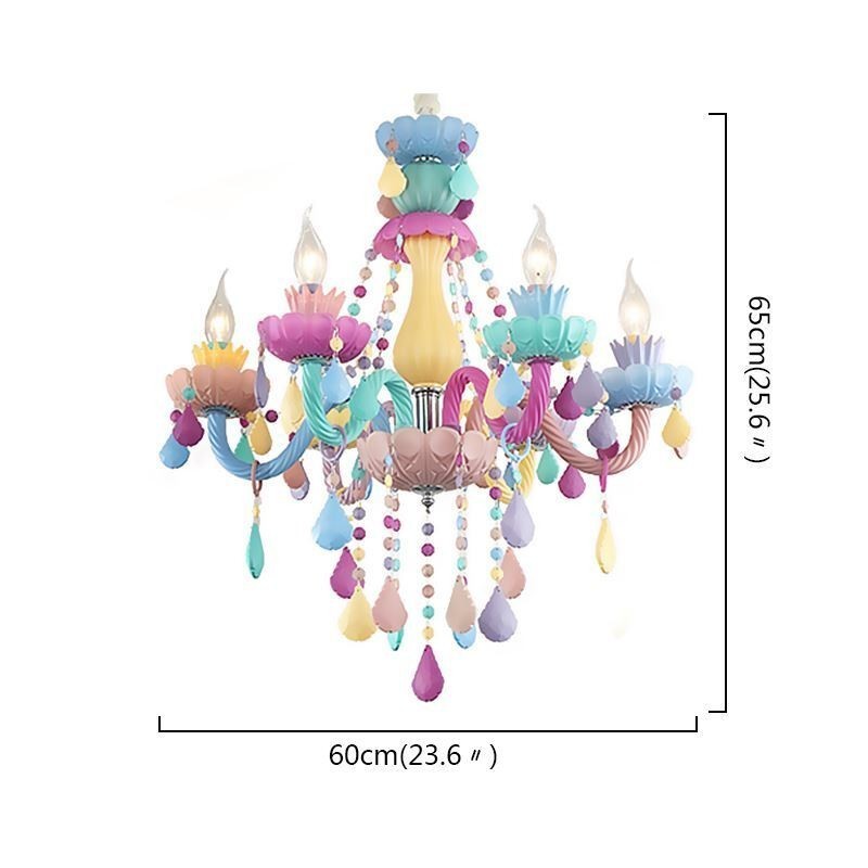 Lámpara colgante Macaron de cristal de colores europeos